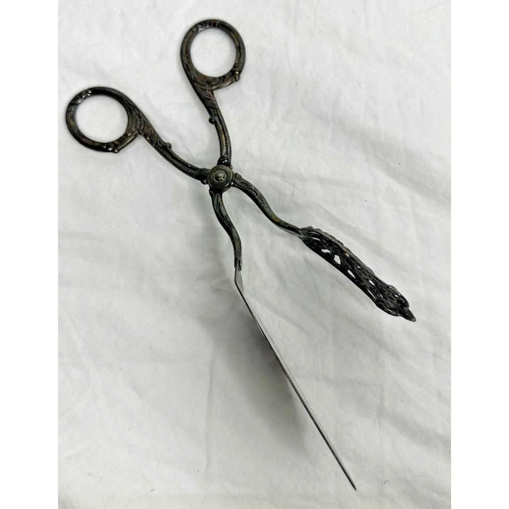Solingen Germany silver plated Serving Tongs Ornate Pastry Sandwich